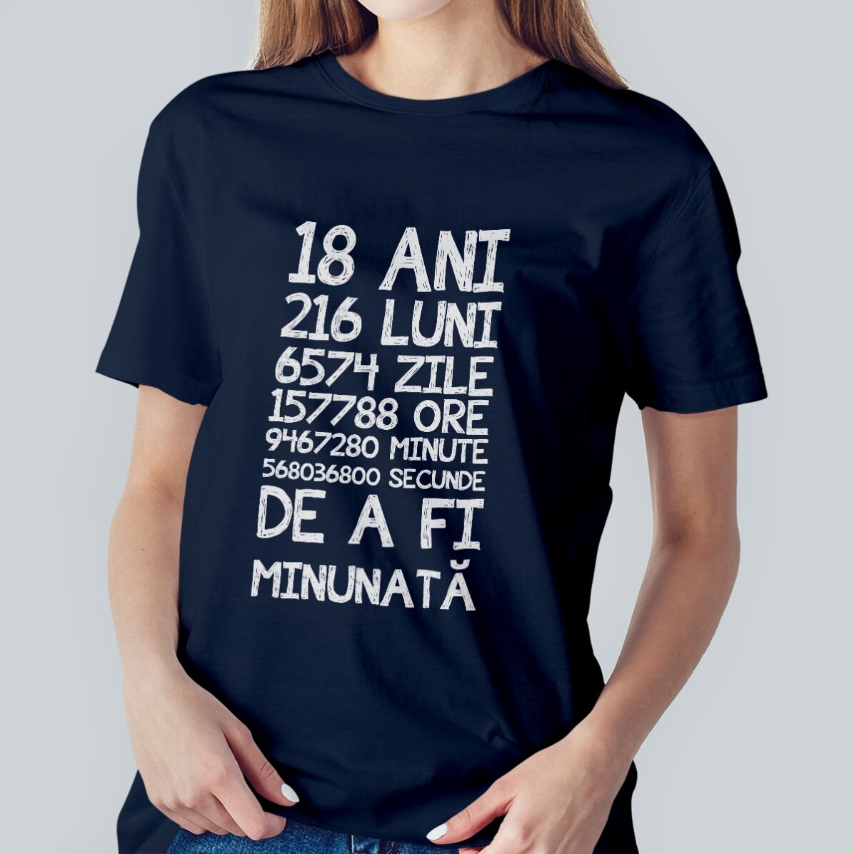 Tricou din bumbac personalizat cu text - 18 ani