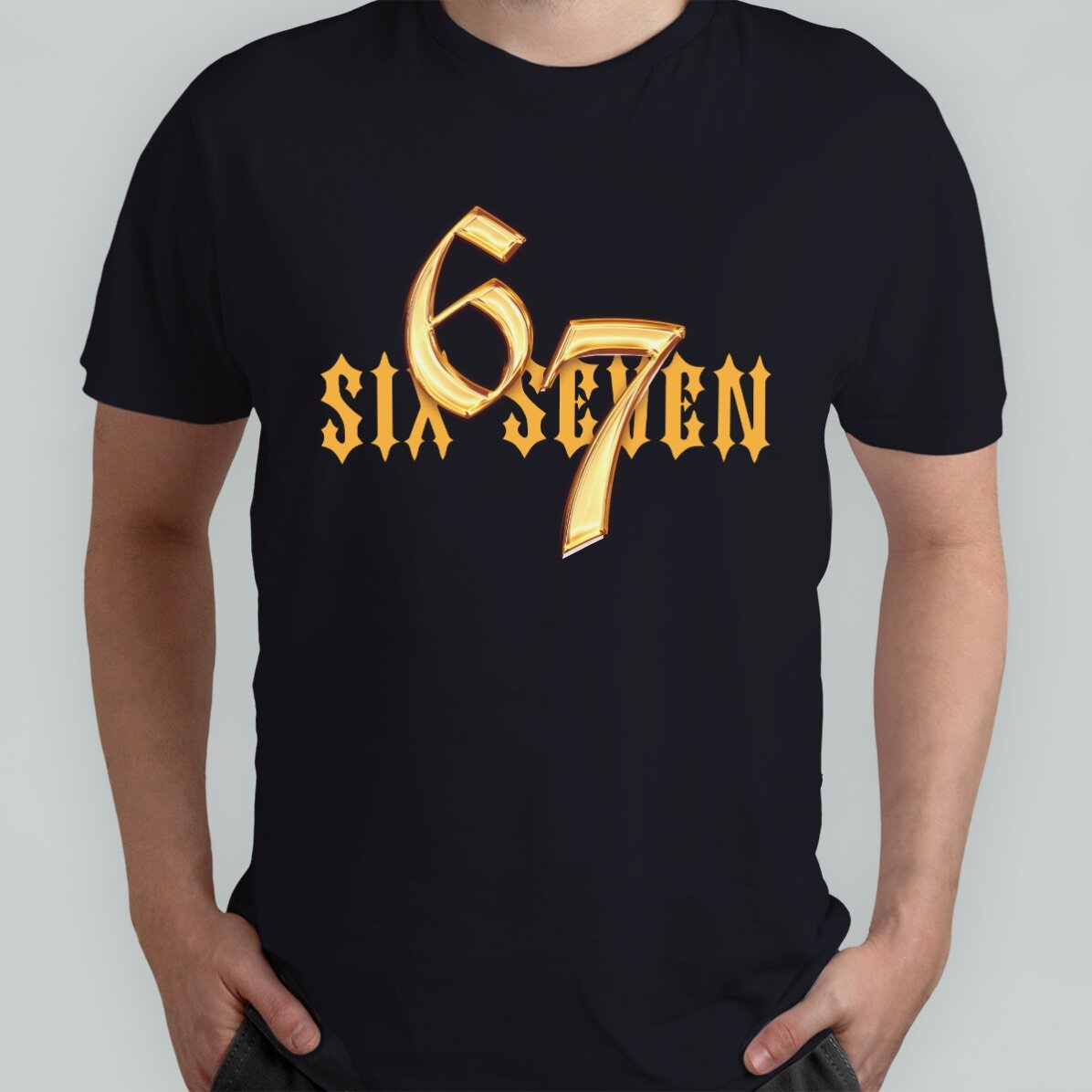 Tricou din bumbac personalizat cu text - 67 Six Seven