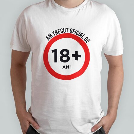 Tricou din bumbac personalizat cu text - 18 ani