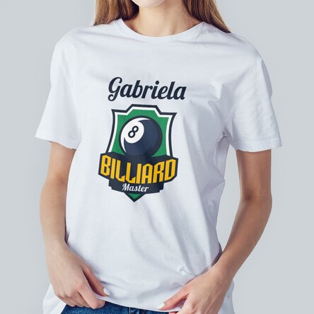 Tricou din bumbac personalizat cu text - Billiard master