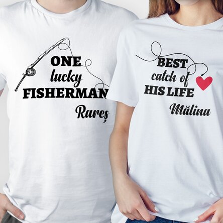 Tricou din bumbac personalizat cu text - Captura pescarului