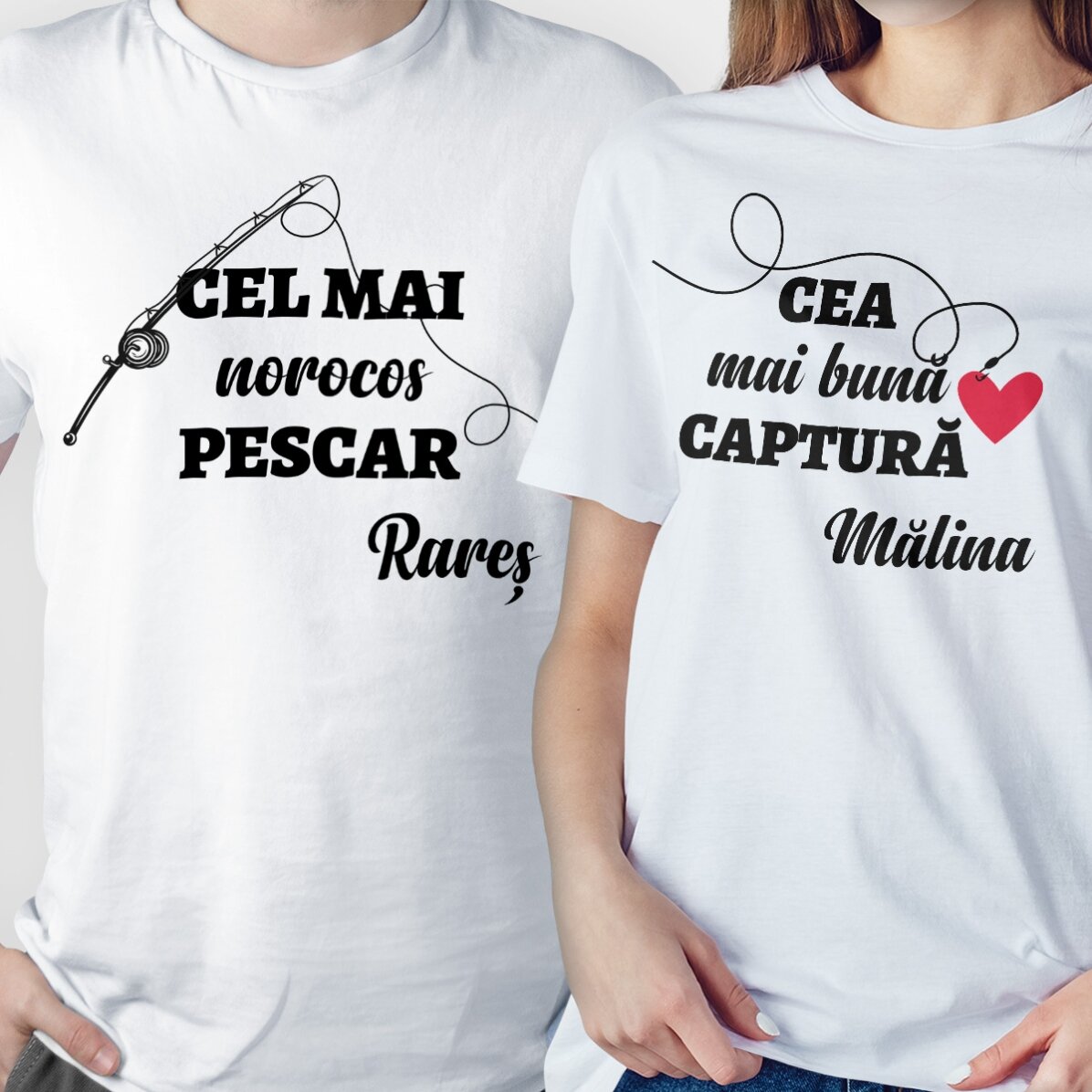 Tricou din bumbac personalizat cu text - Captura pescarului