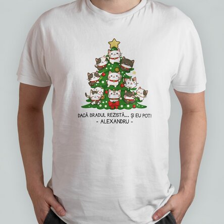 Tricou din bumbac personalizat cu text -  Catmas tree