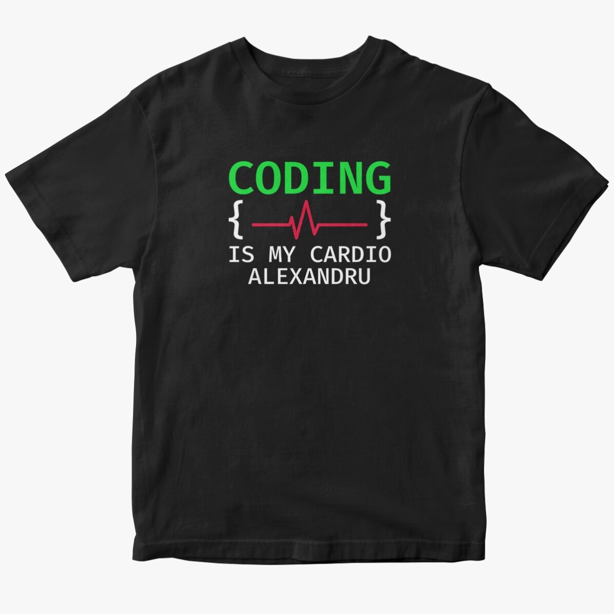 Egyedi pamut póló szöveggel - A programozás az én kardióm