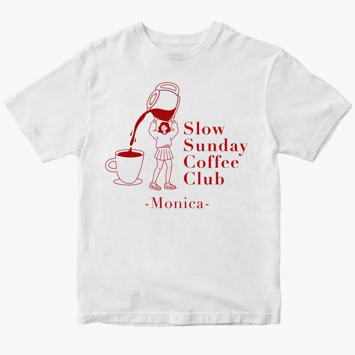 Személyre szabott, feliratos pamut póló – Coffee