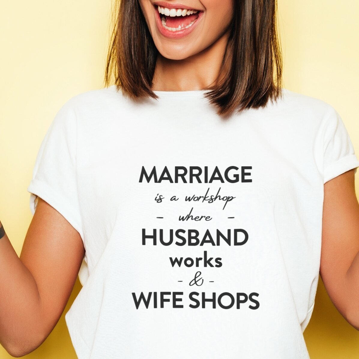 Tricou din bumbac personalizat cu text despre căsătorie