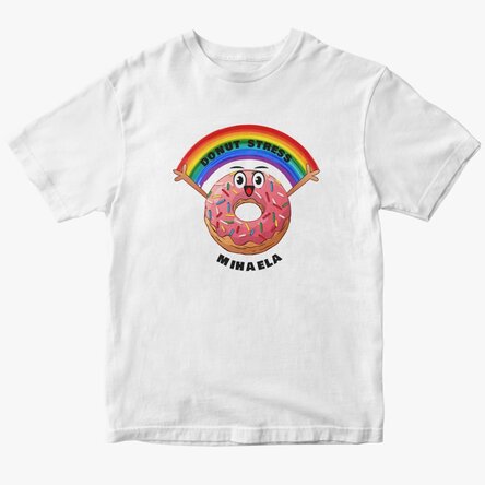 Egyedi pamut póló szöveggel - Donut stress