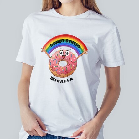 Tricou din bumbac personalizat cu text - Donut stress