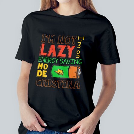 Tricou din bumbac personalizat cu text - Energy saving mode
