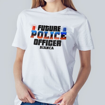 Tricou din bumbac personalizat cu text - Future police officer