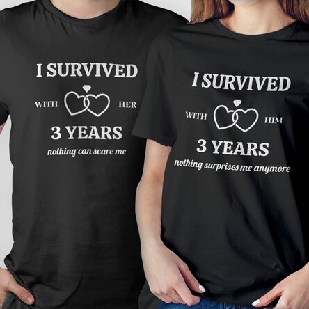 Tricou din bumbac personalizat cu text - I SURVIVED