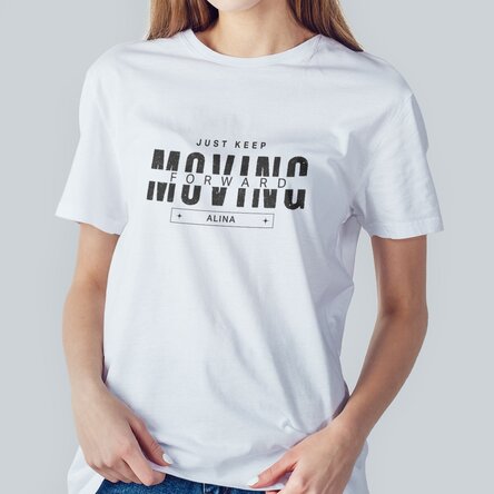 Tricou din bumbac personalizat cu text - Keep moving 