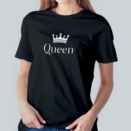 Tricou din bumbac personalizat cu text - King & Queen