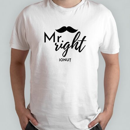 Tricou din bumbac personalizat cu text - Mr. Right
