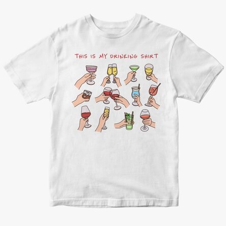 Tricou din bumbac personalizat cu text - My drinking shirt