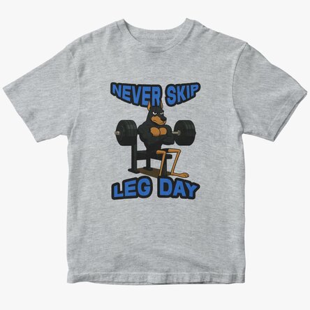 Tricou din bumbac personalizat cu text - Never skip leg day