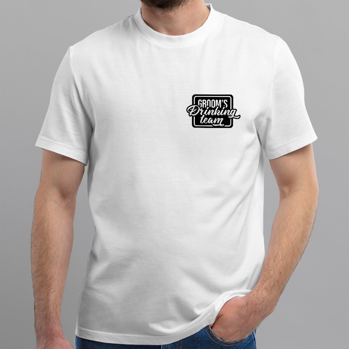 Tricou din bumbac personalizat cu text pentru petrecerea burlacilor - Groom