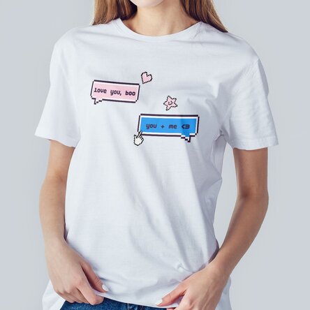 Tricou din bumbac personalizat cu text - Pixel Chat