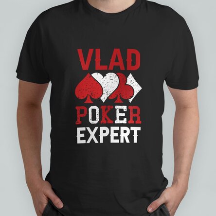 Tricou din bumbac personalizat cu text - Poker expert