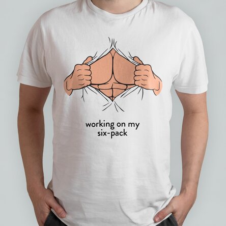 Tricou din bumbac personalizat cu text - Six-pack