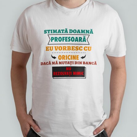 Tricou din bumbac personalizat cu text - Vorbesc cu oricine