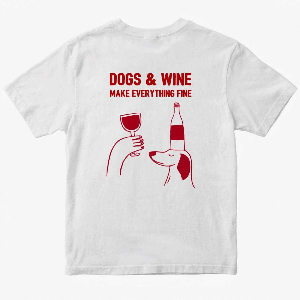 Személyre szabott, feliratos pamut póló – Wine