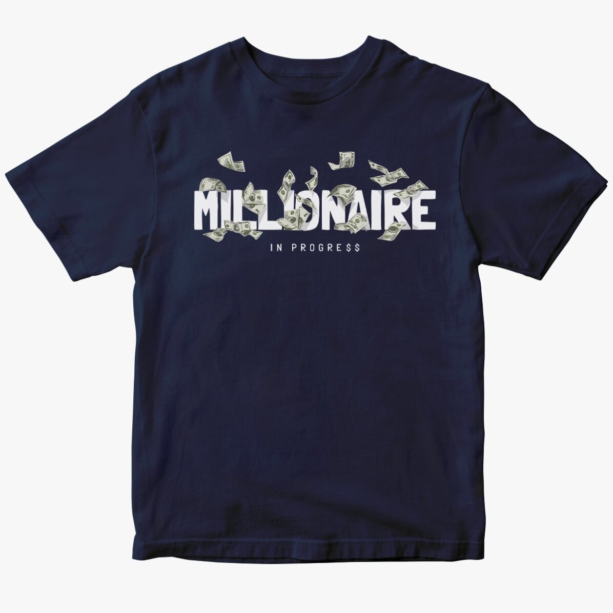 Tricou din bumbac personalizat - Millionaire in progress