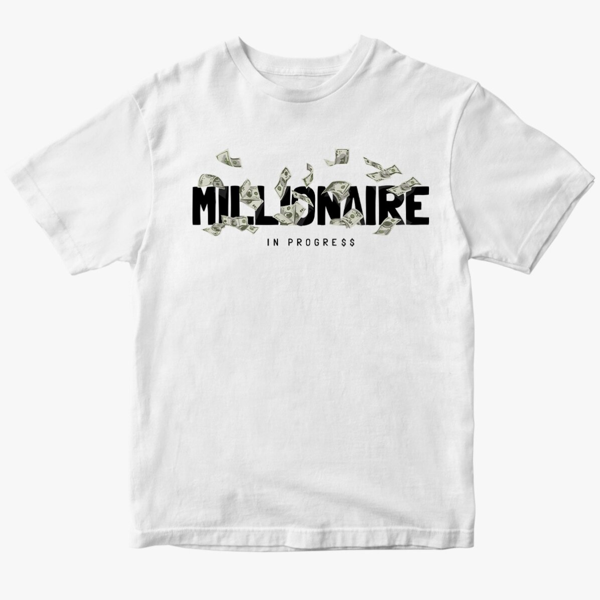 Tricou din bumbac personalizat - Millionaire in progress