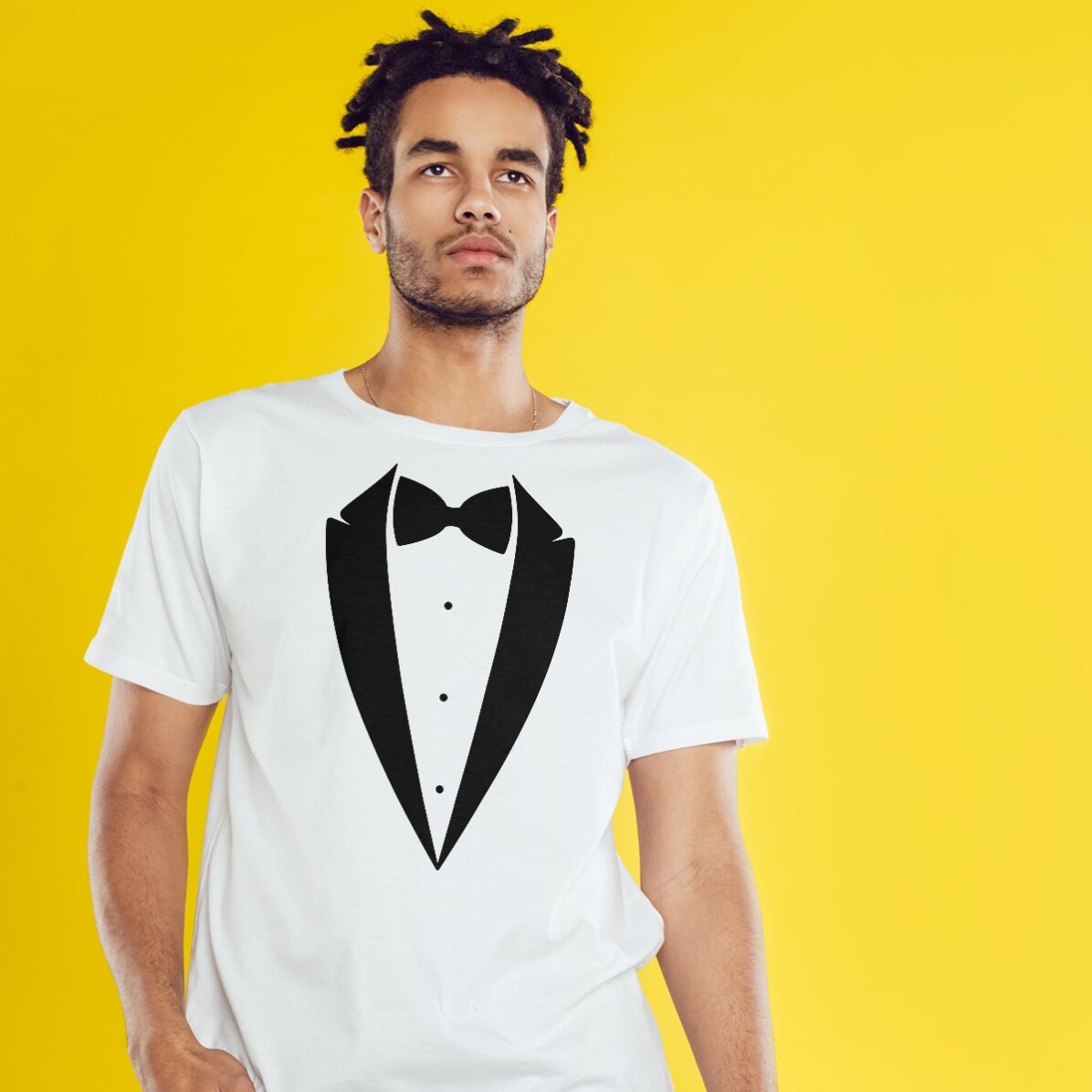 Tricou din bumbac personalizat cu frac pentru petrecerea burlacilor