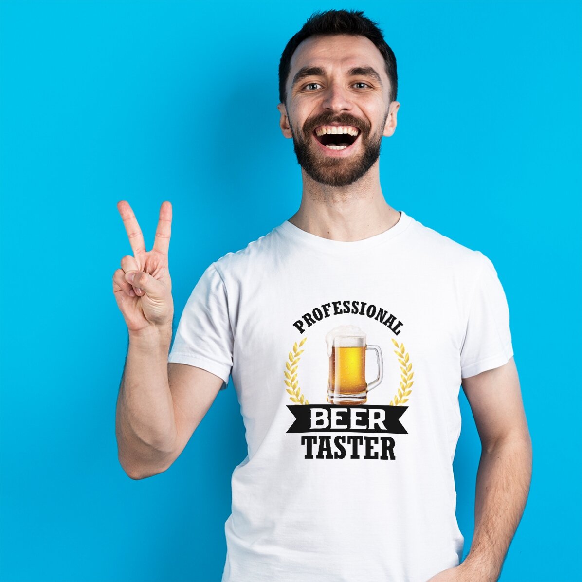 Tricou din bumbac personalizat cu text - Degustător de bere