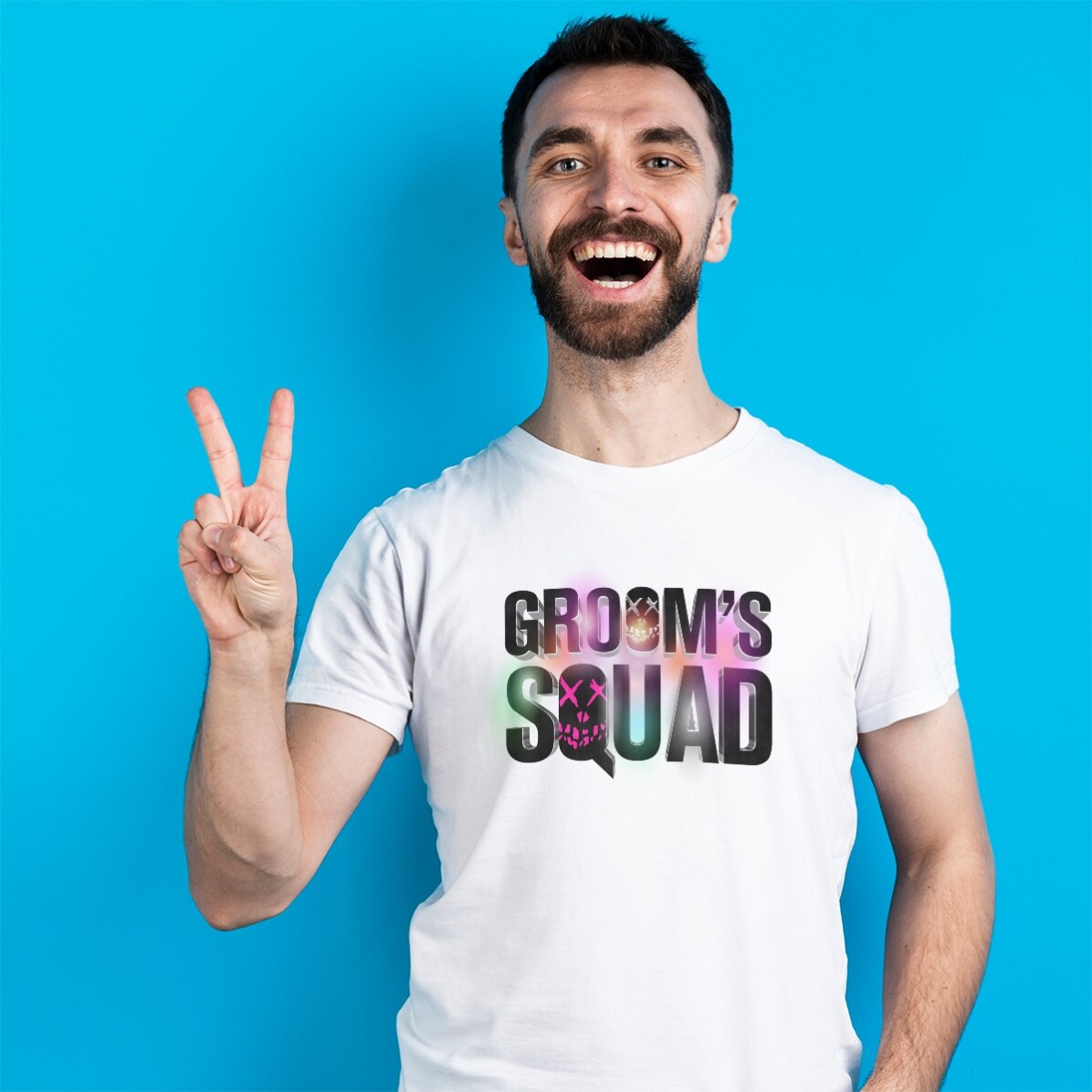 Tricou  din bumbac personalizat cu text - Groom