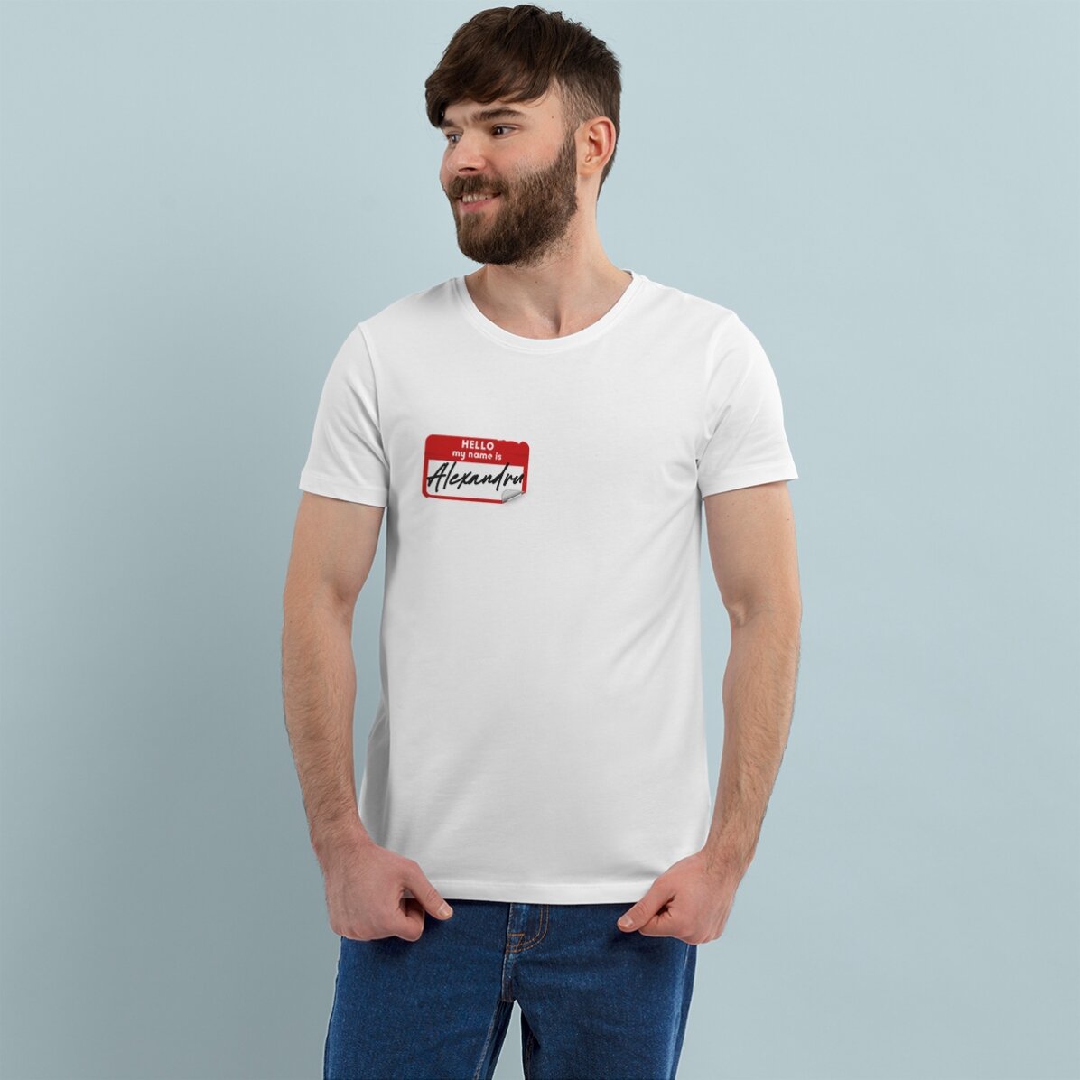 Tricou personalizat cu text - Hello my name is / Bună numele meu este