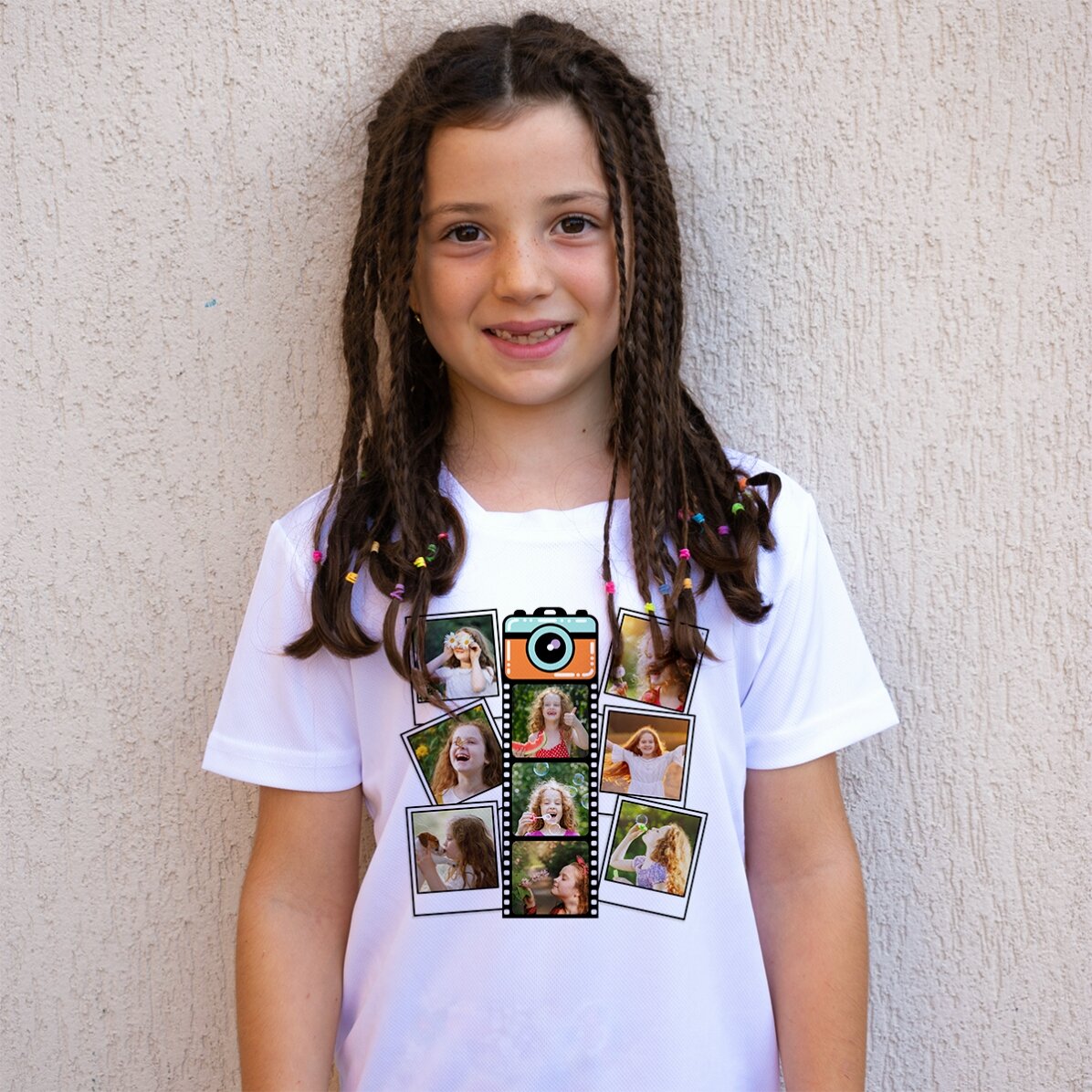 Tricou sport pentru copii personalizat cu 9 fotografii