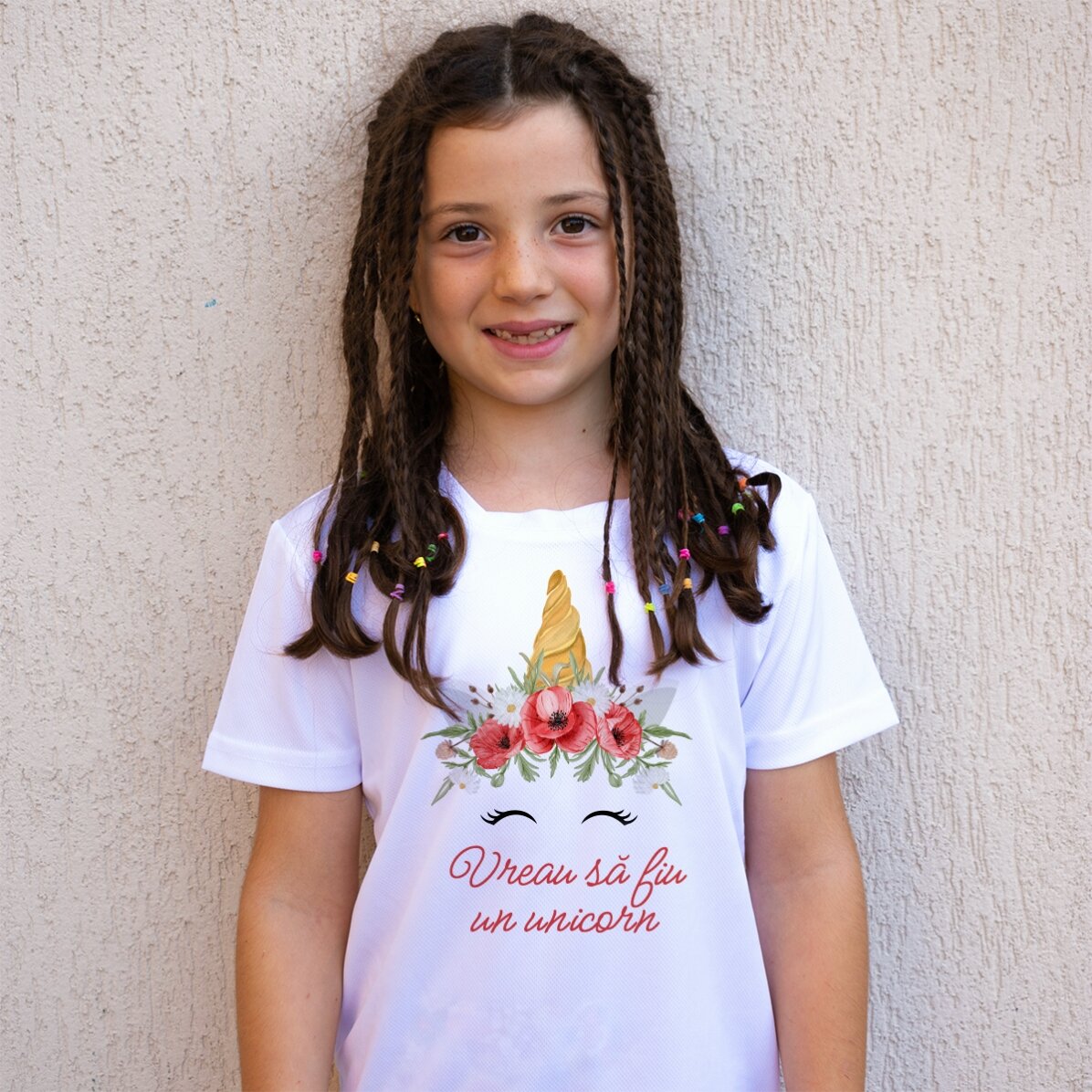 Tricou sport pentru copii personalizat cu mesaj - Unicorn