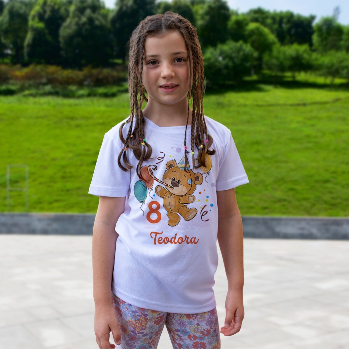 Tricou sport pentru copii personalizat cu vârstă și nume - Zi de naștere