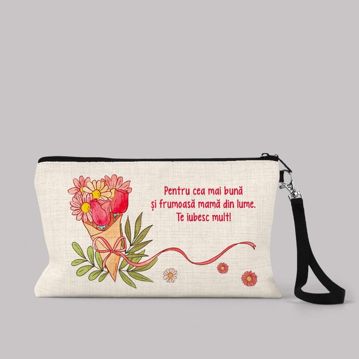 Trusă make-up personalizată cu text - Flowers
