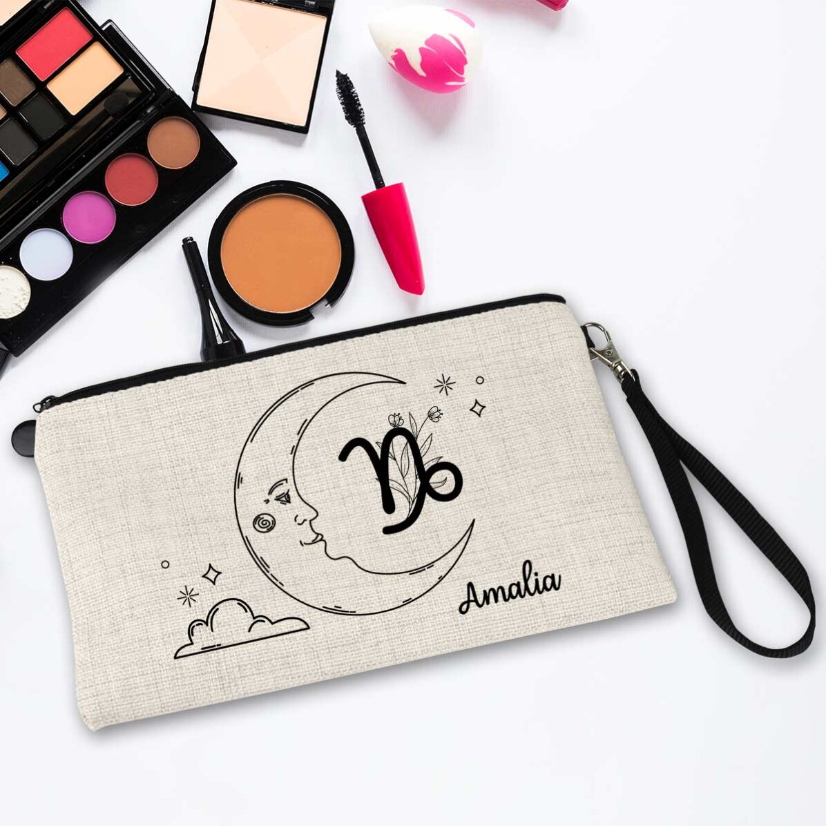 Trusă make-up personalizată cu text - Zodia Capricorn