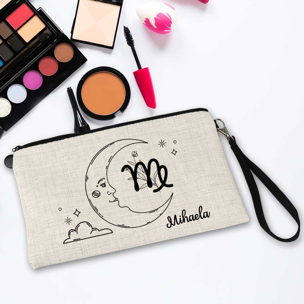 Trusă make-up personalizată cu text - Zodia Fecioară