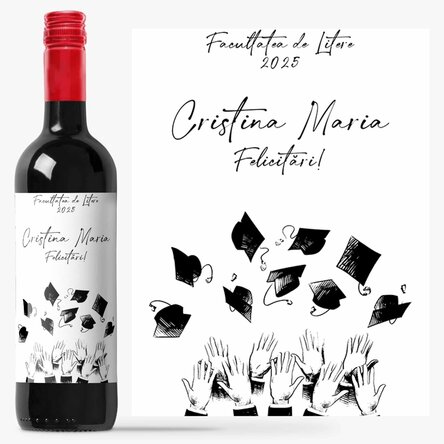Vin personalizat cu mesaj - Ceremonie de absolvire
