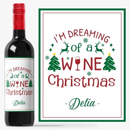 Vin personalizat cu mesaj de Căciun - Wine Christmas