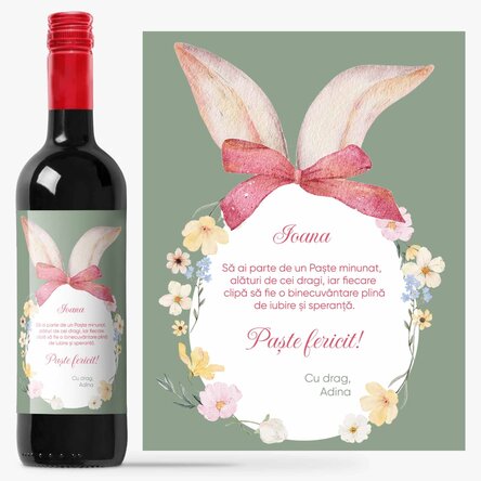 Vin personalizat cu mesaj de Paște - Paște fericit!