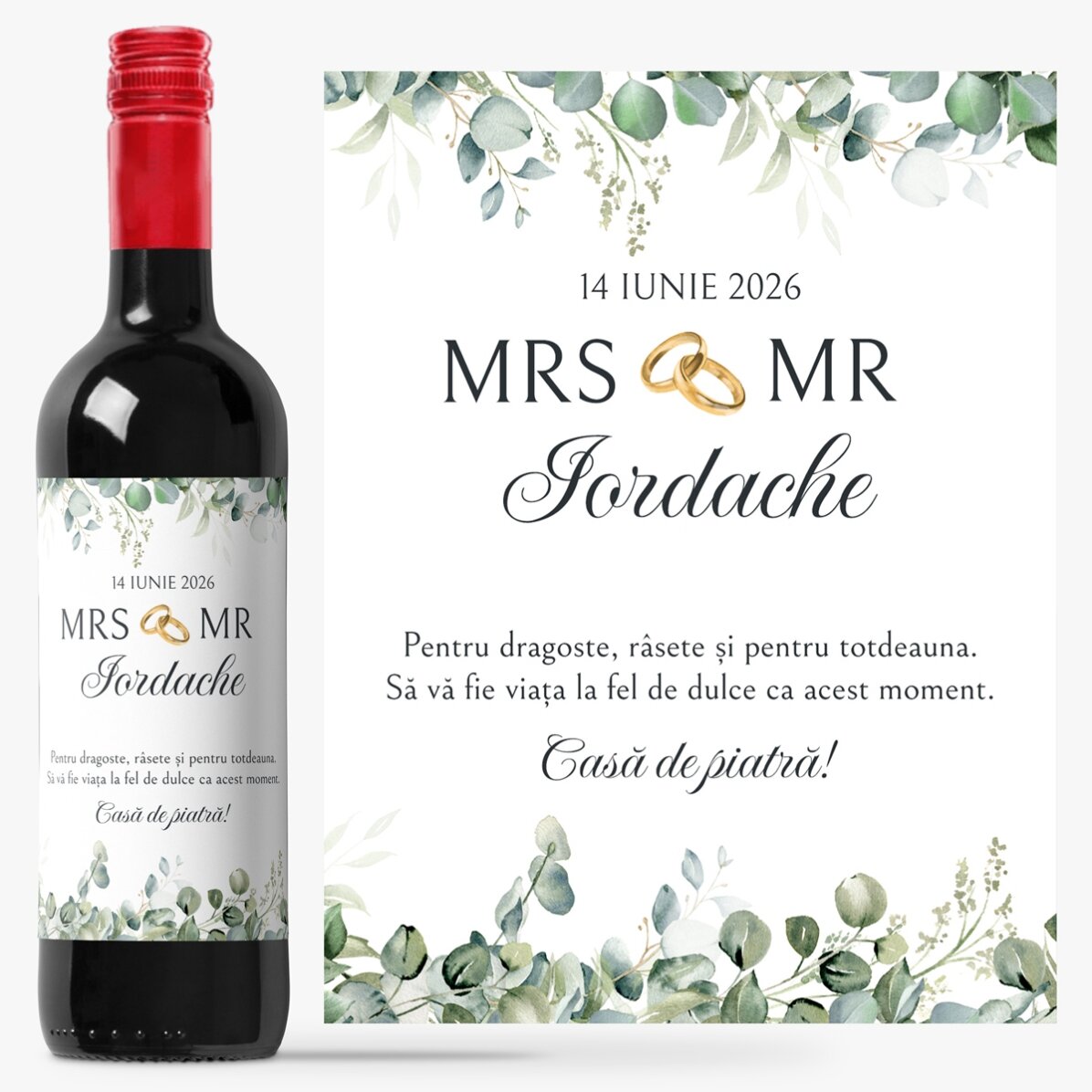 Személyre szabott bor üzenettel – Mrs & Mr