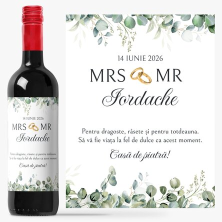 Személyre szabott bor üzenettel – Mrs & Mr