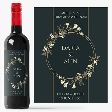 Vin personalizat cu mesaj - Pentru nași