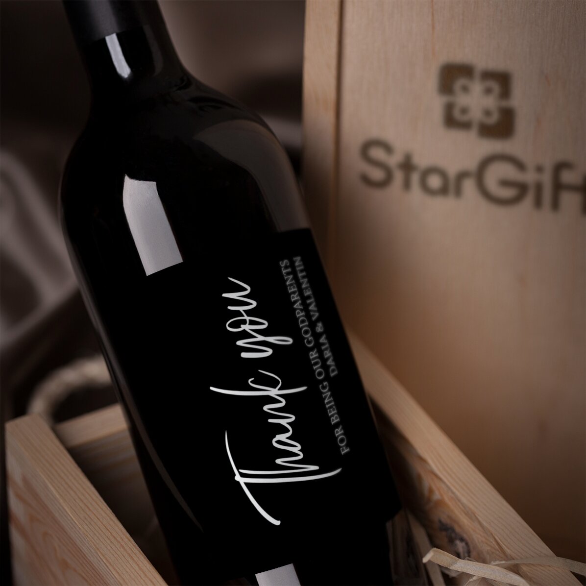 Vin personalizat cu mesaj - Thank you!