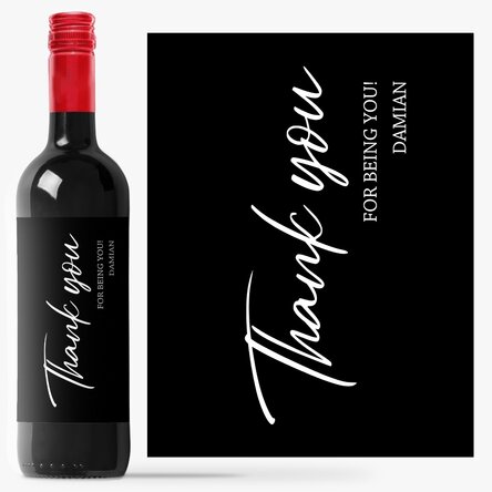 Vin personalizat cu mesaj - Thank you!