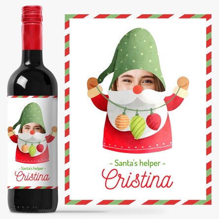 Vin personalizat cu poză și mesaj - Santa