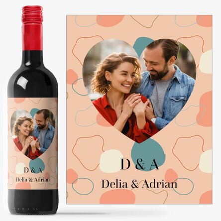 Vin personalizat cu poză și text - Abstract