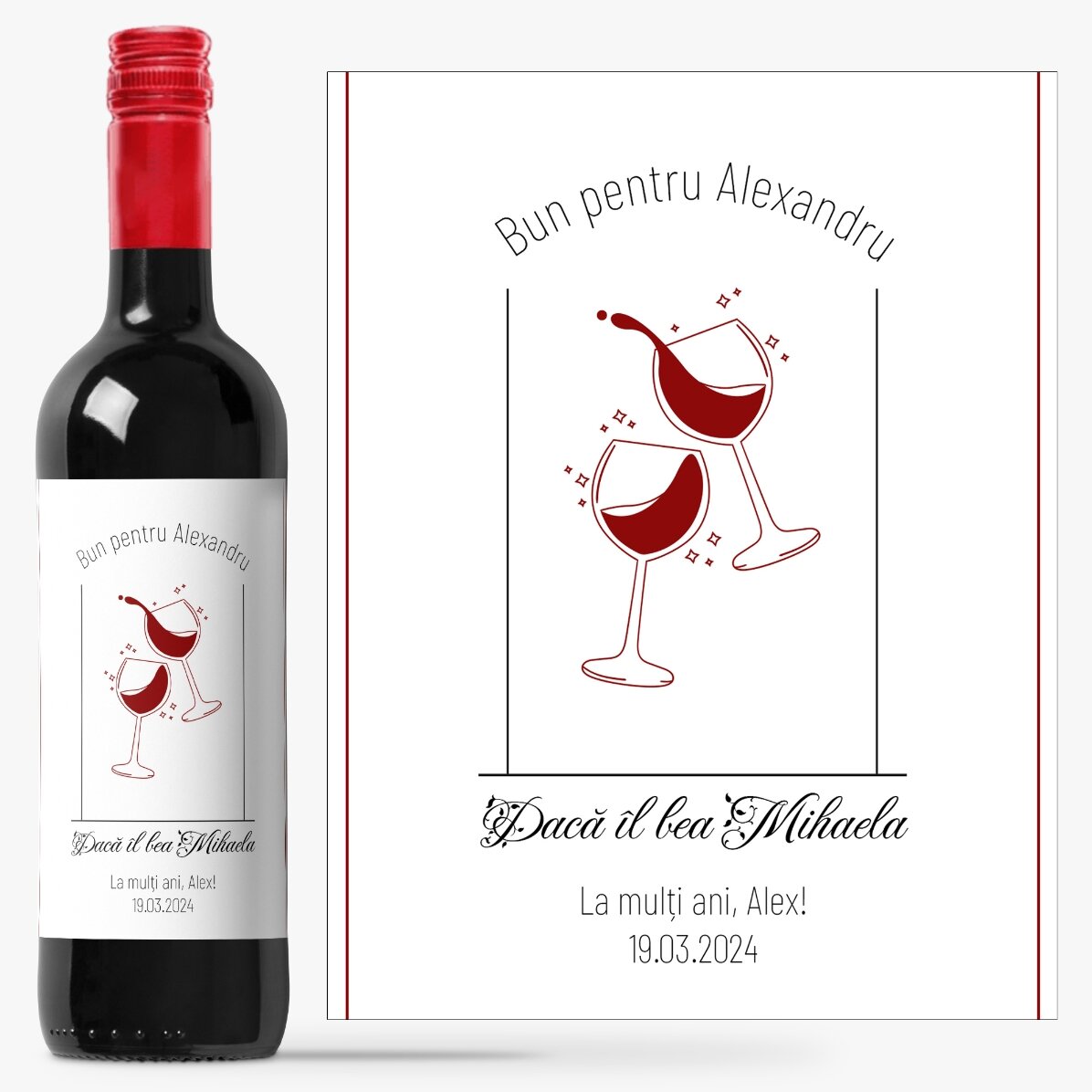 Vin personalizat cu text - Bun pentru bărbați