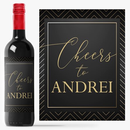 Vin personalizat cu text - Cheers to